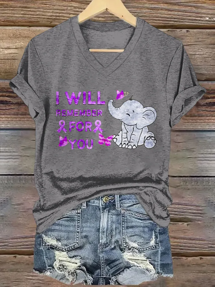 Women's  I Will Remember For You V-Neck T-Shirt