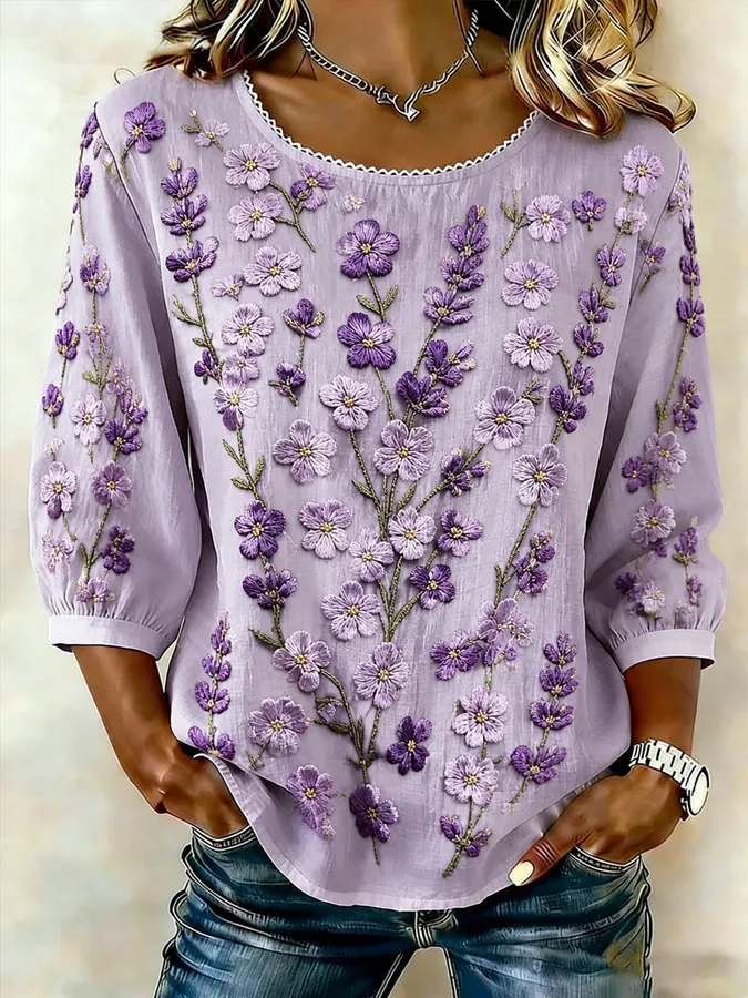 Women'S Floral Printed Casual Shirt