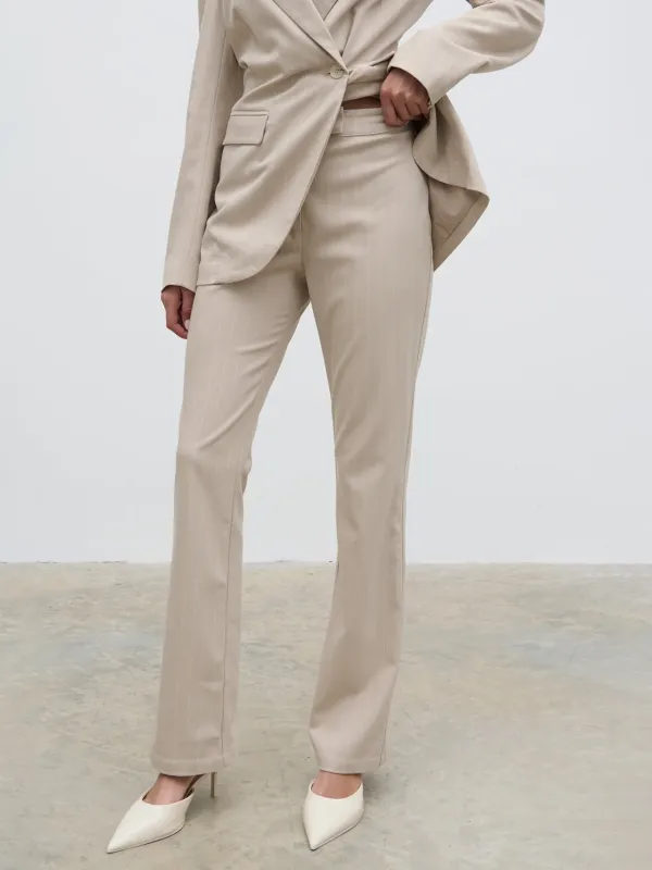 Straight Leg Pinstripe Trousers