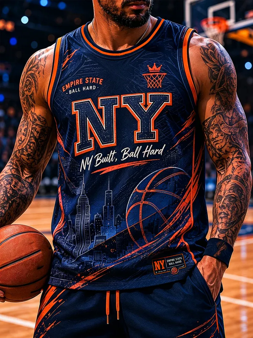 Men's basketball printed vest