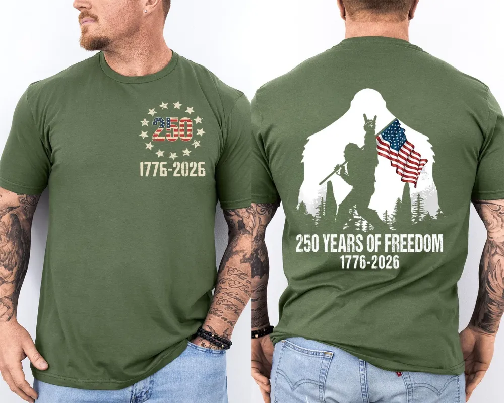 Men'S Casual American 1776-2026 Anniversary Printed Short Sleeved T-Shirt