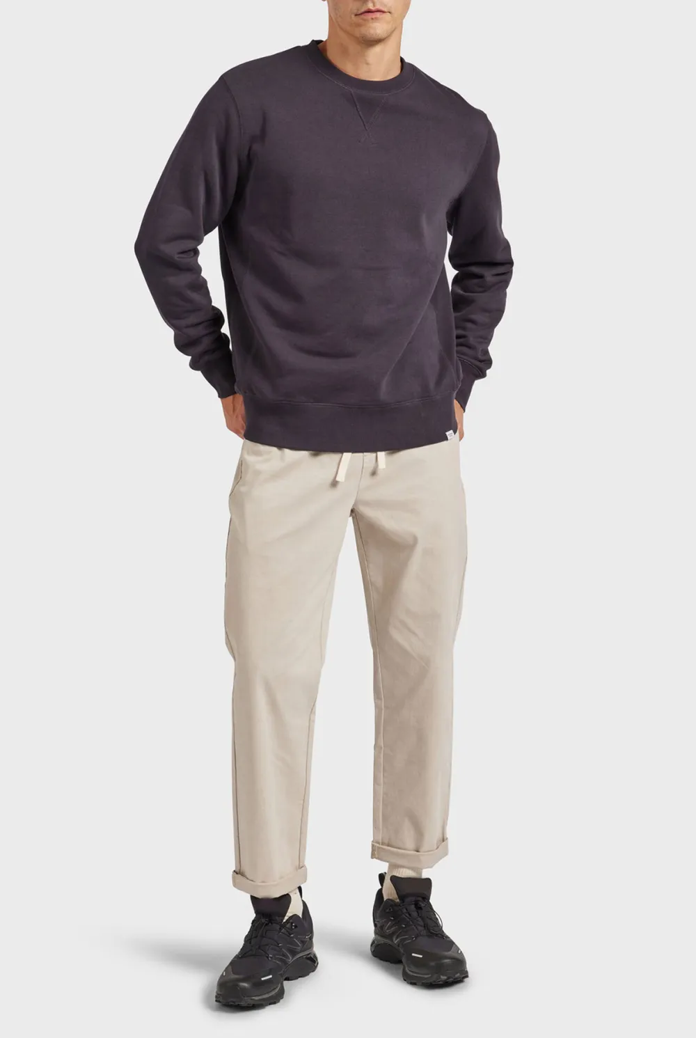 Grey Slim Fit Cotton Chino Trousers