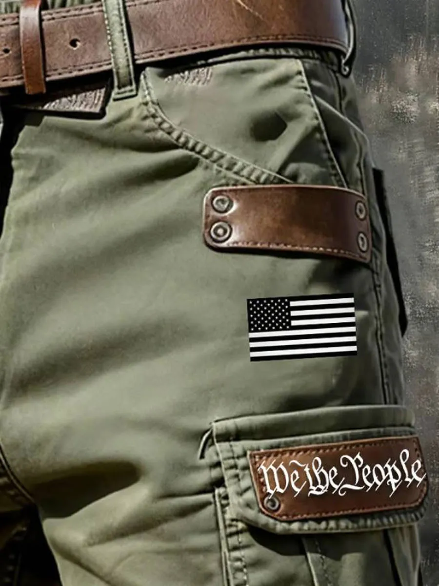 Men'S American 250Th Anniversary Commemorative Cargo Shorts