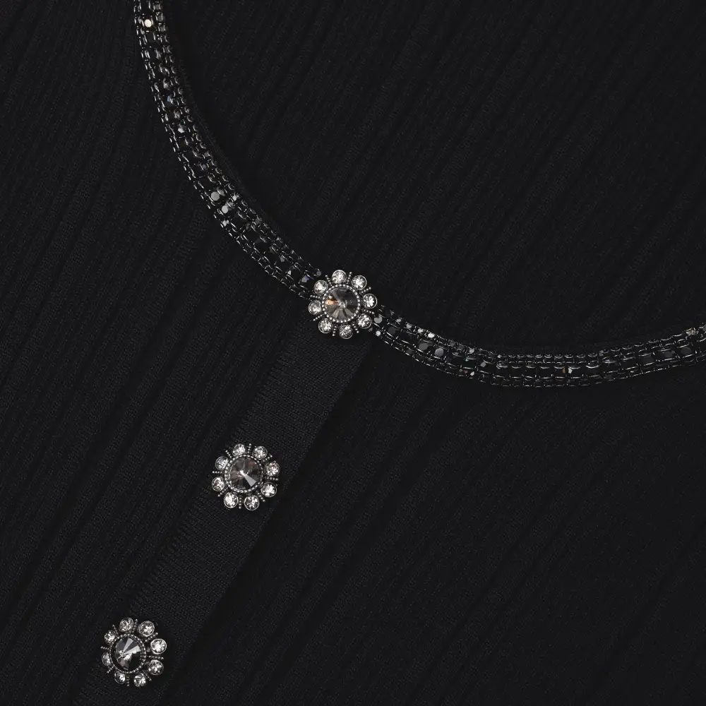 Black Ribbed Knit Top