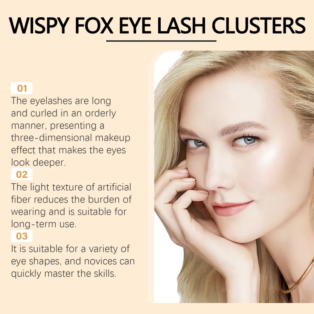Fox-eye glue-free false lashes