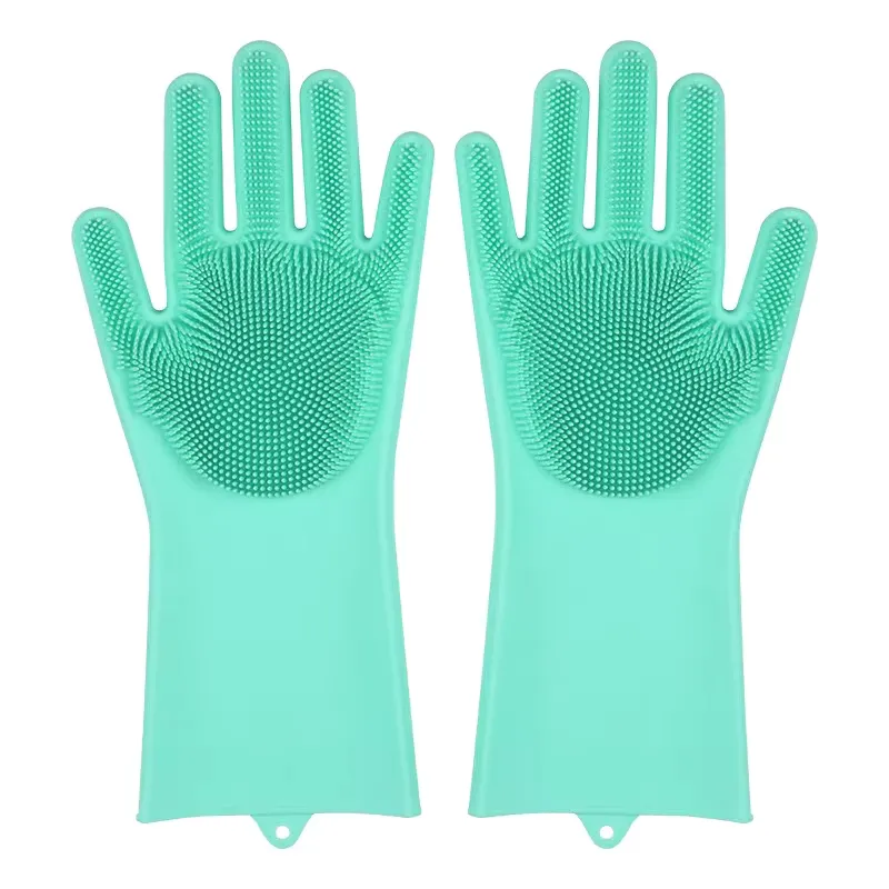 Dishwashing Cleaning Gloves Silicone Rubber Sponge Glove