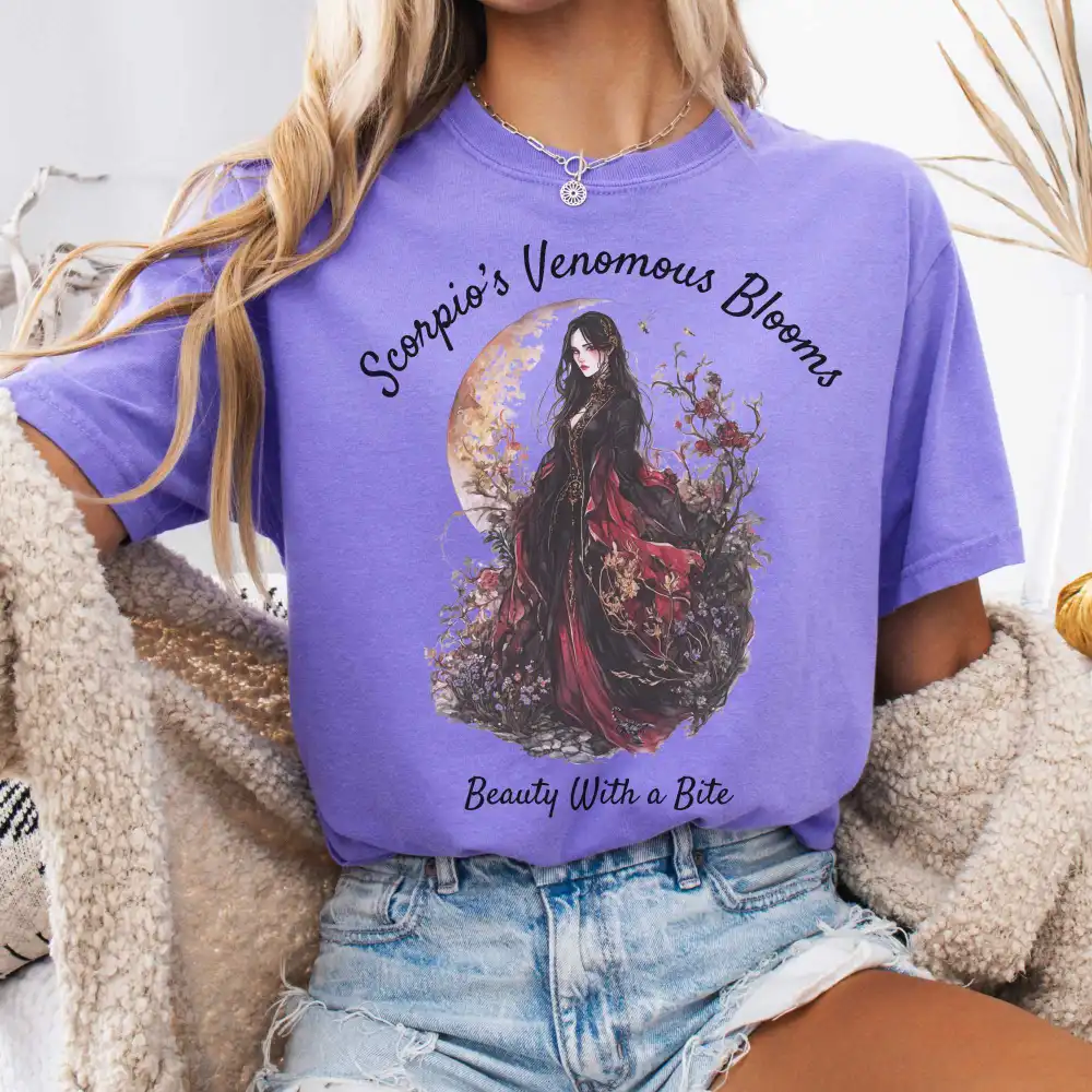 Scorpio's Venomous Blooms Zodiac Shirt