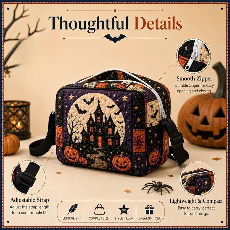 Women's Halloween Fashion Digital Print + Quilted Crossbody Bag