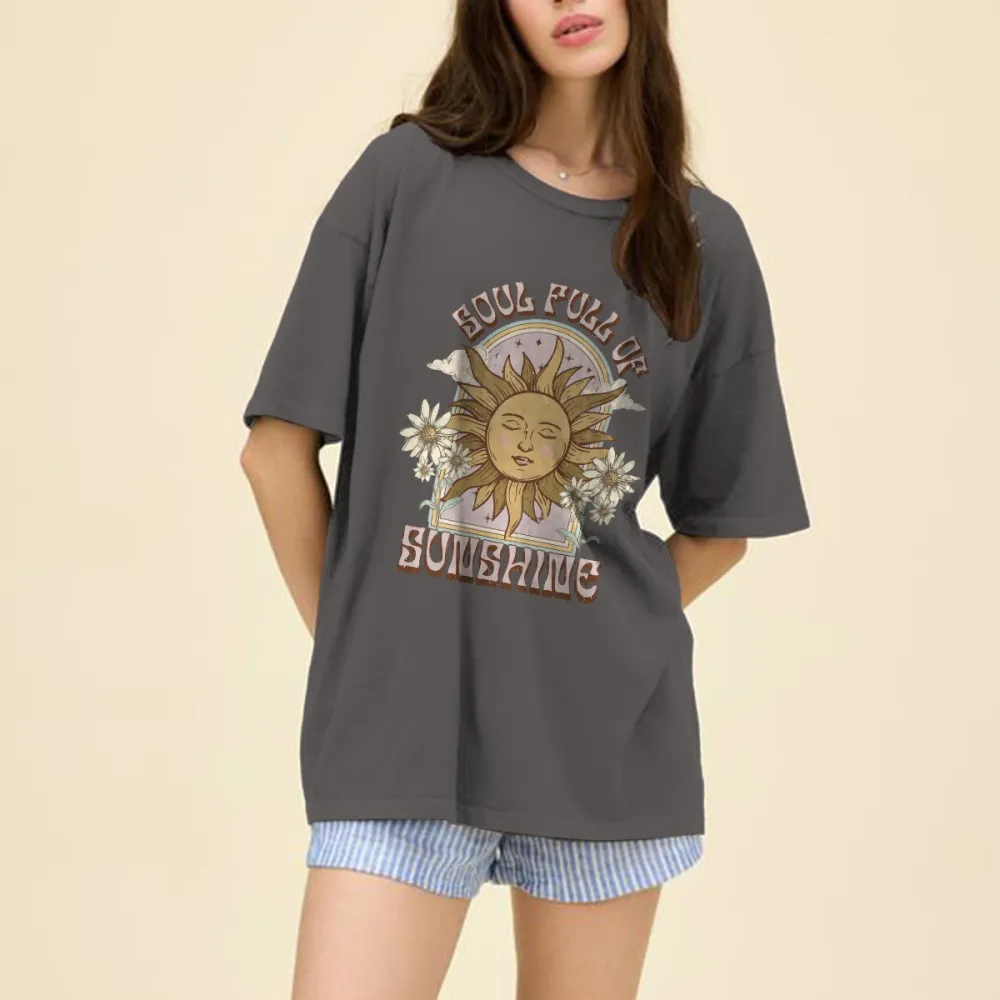 Sunshine Art Graphic Casual T-Shirts