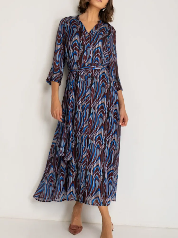 Casual Notched Midi Dress