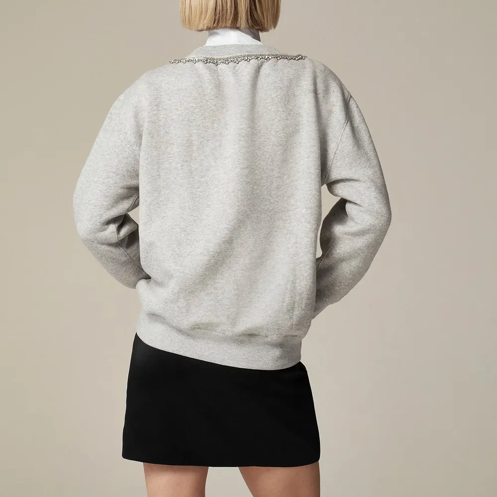 Fleece Crew Neck Sweatshirts with Embellishments