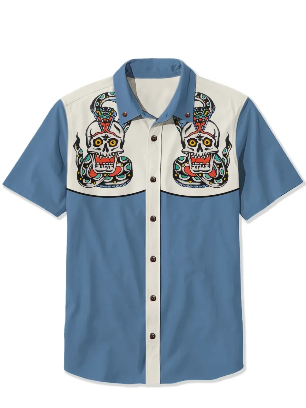Snake And Skull - 100% Cotton Shirt