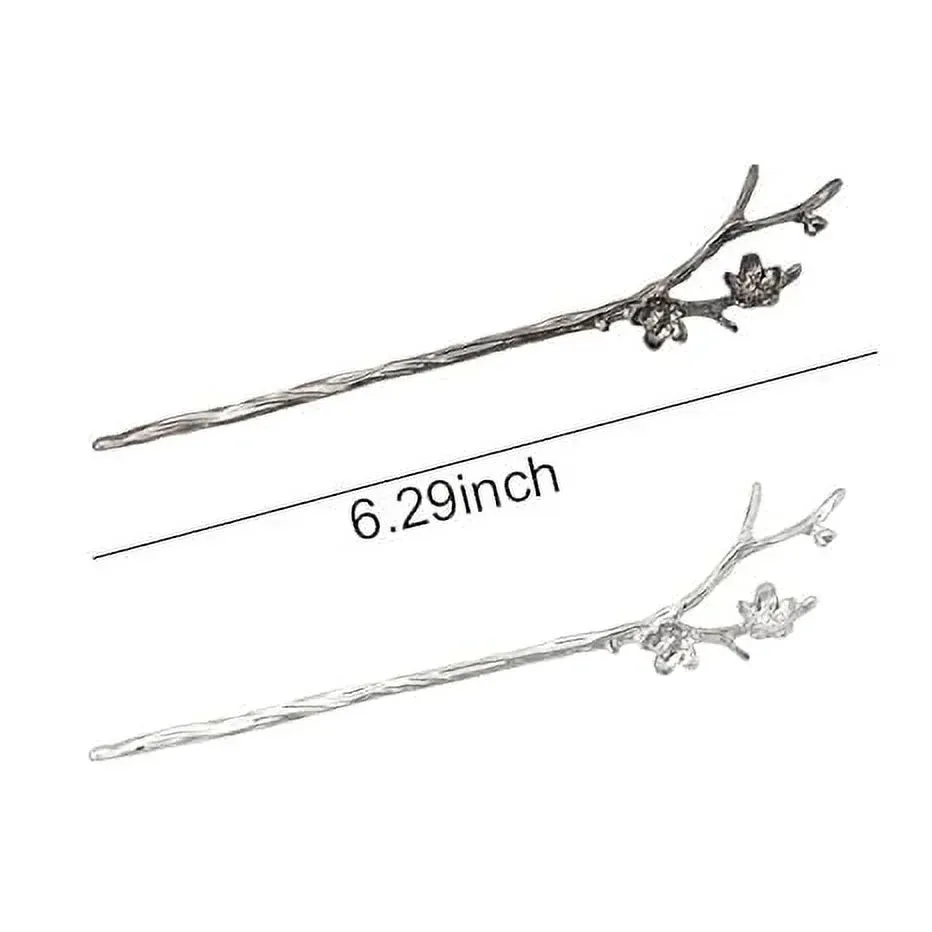 Retro Floral Relief Metal Long Hairpin