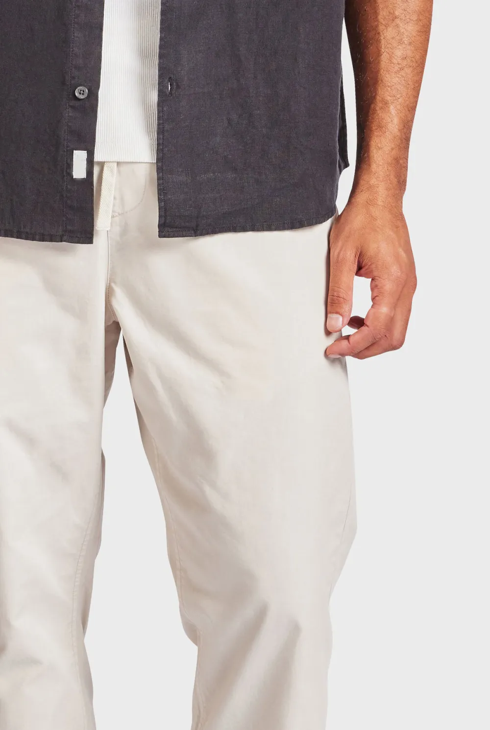 Linen Blend Straight Leg Trousers