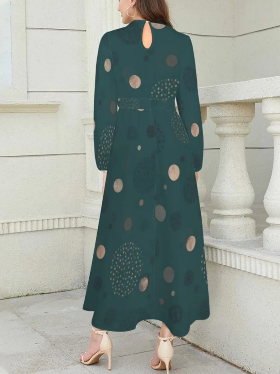 Polka Dot Round Neck Dress