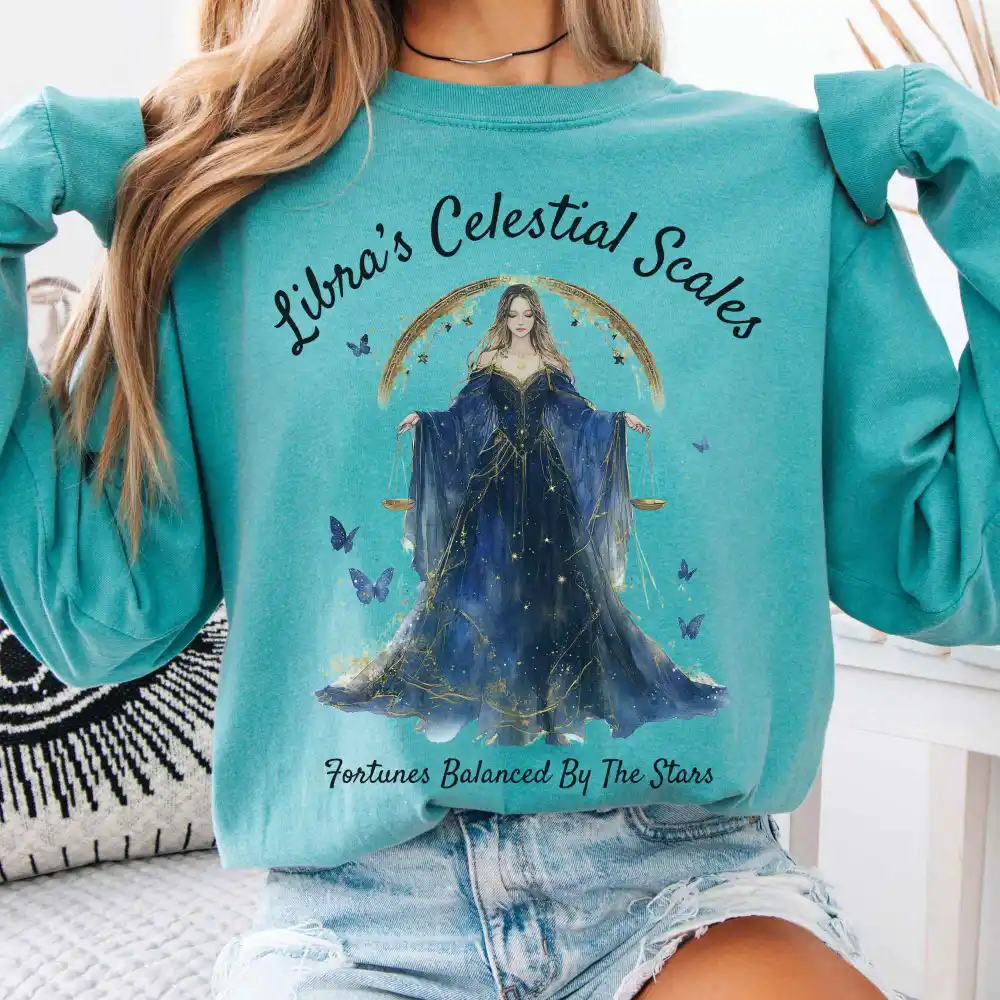 Libra's Celestial Scales Zodiac Long Sleeve Shirt
