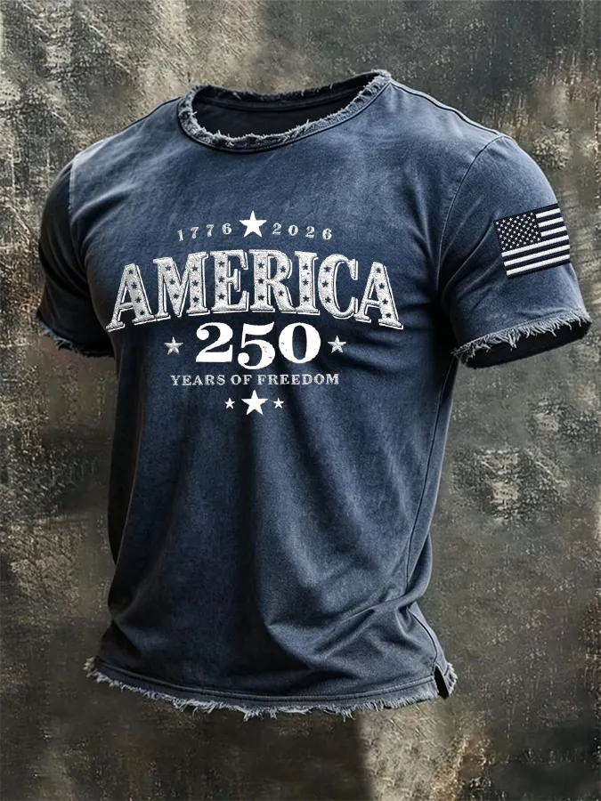 Men'S America Flag Printed Casual T-Shirt