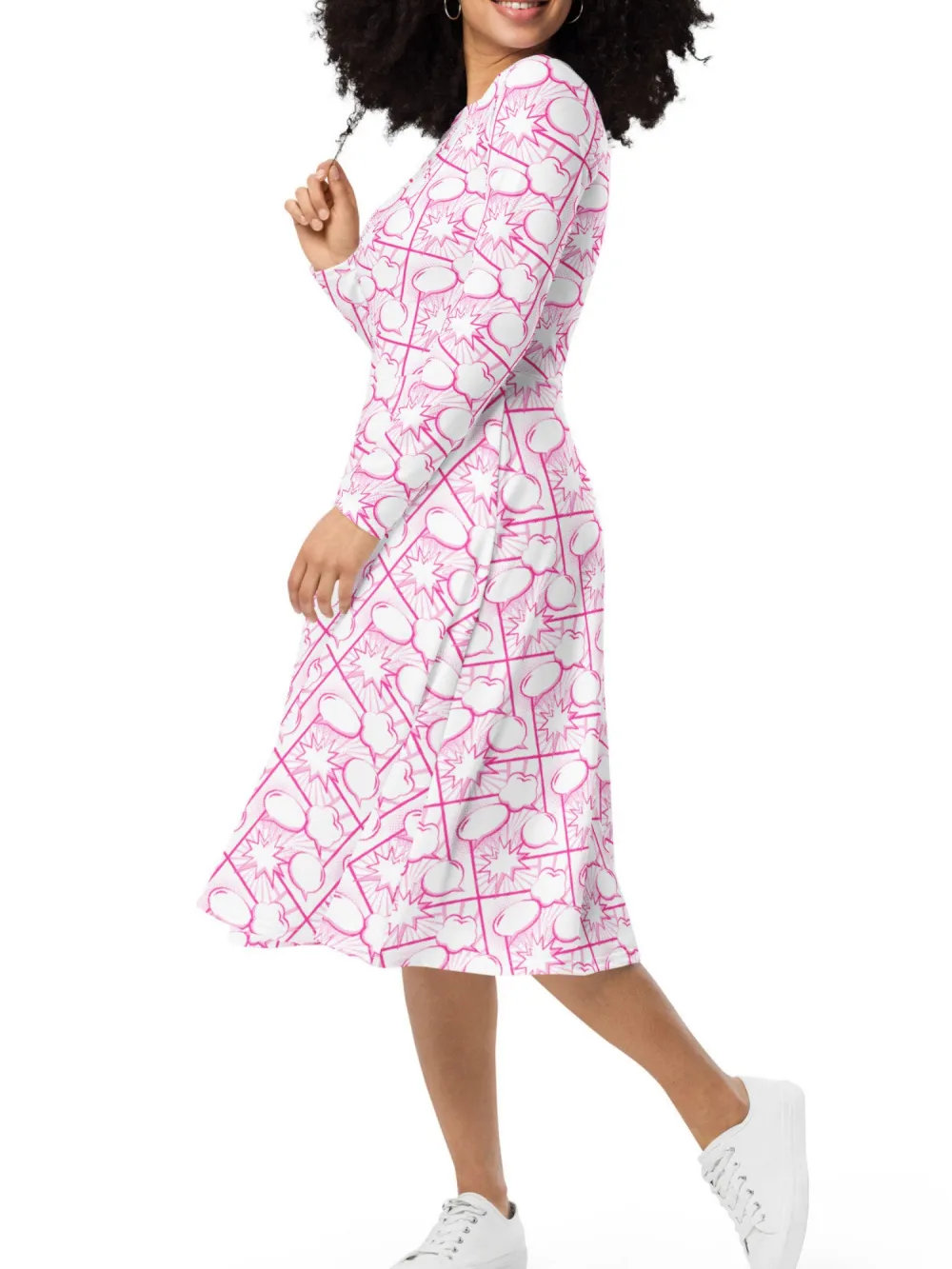 Comic Speech Bubble Print Dress