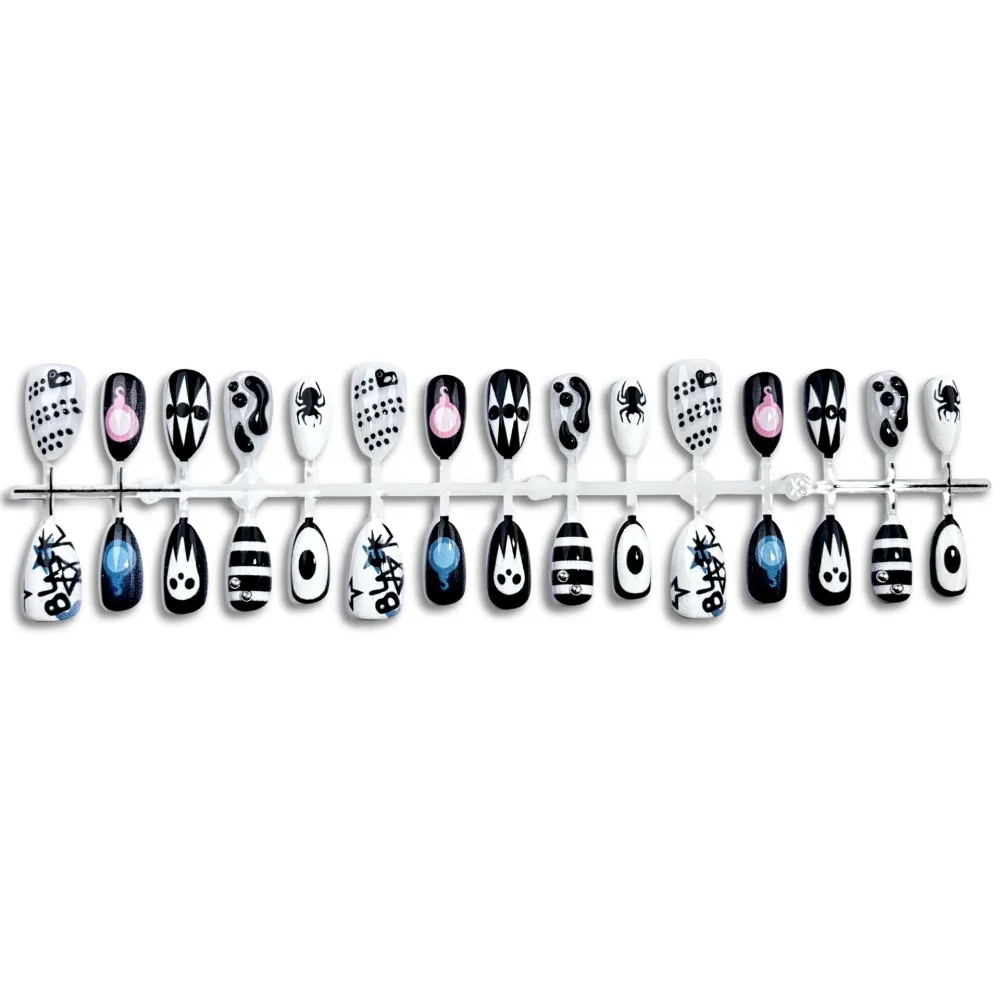 Nailhour 30Pcs Halloween Medium Almond Gothic Press On Nails