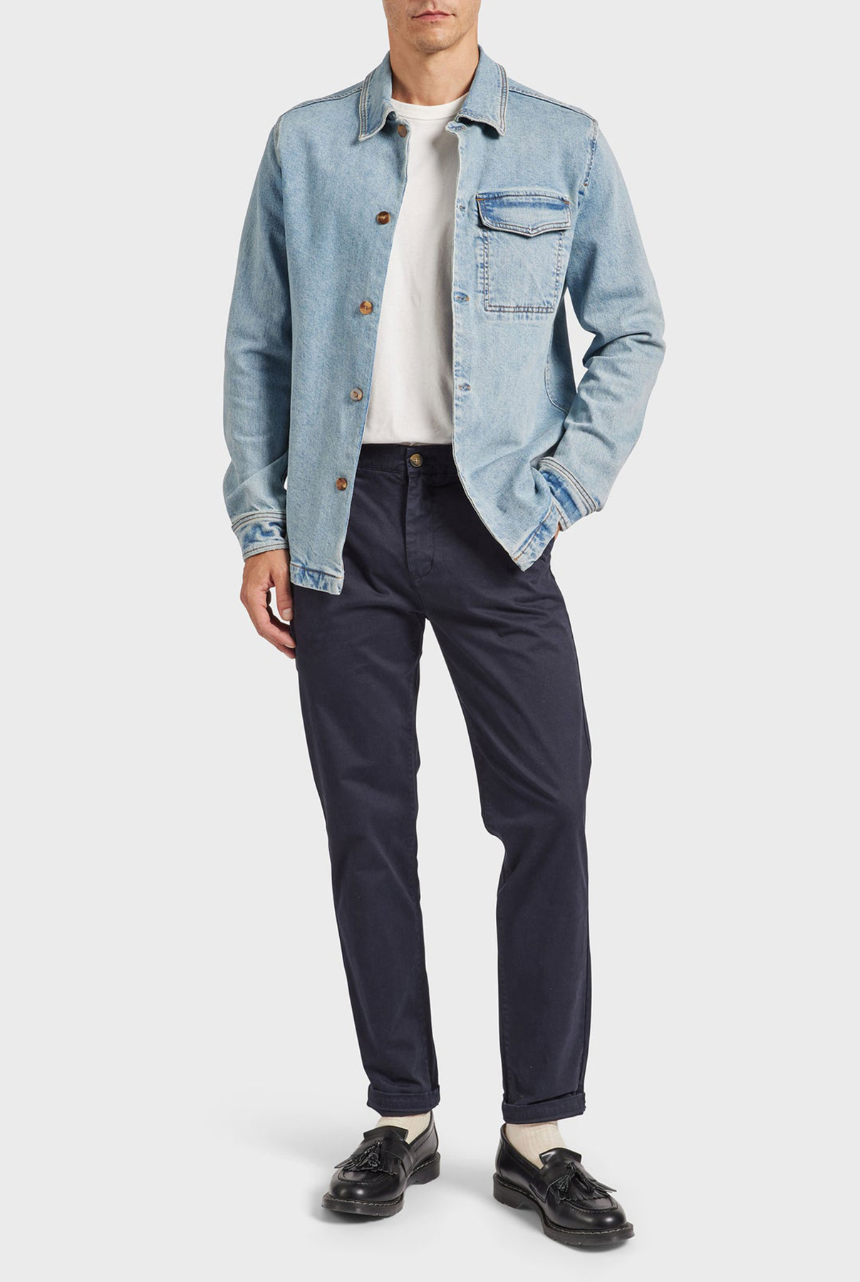 Jensen Indigo Overshirt- Light wash