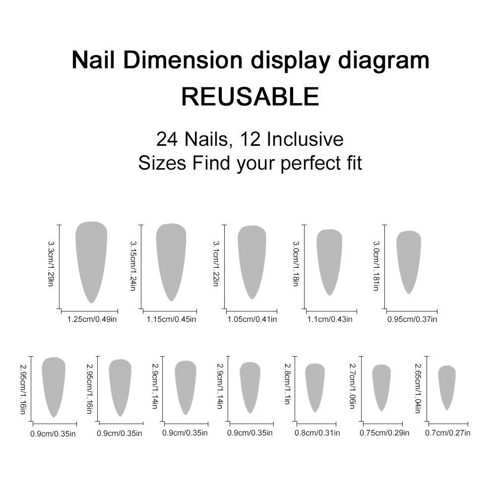 Nailhour 24Pcs Brown 3D Floral Vintage Long Almond Press On Nails