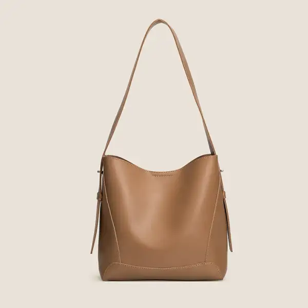 Roomy Leather Bucket Bag