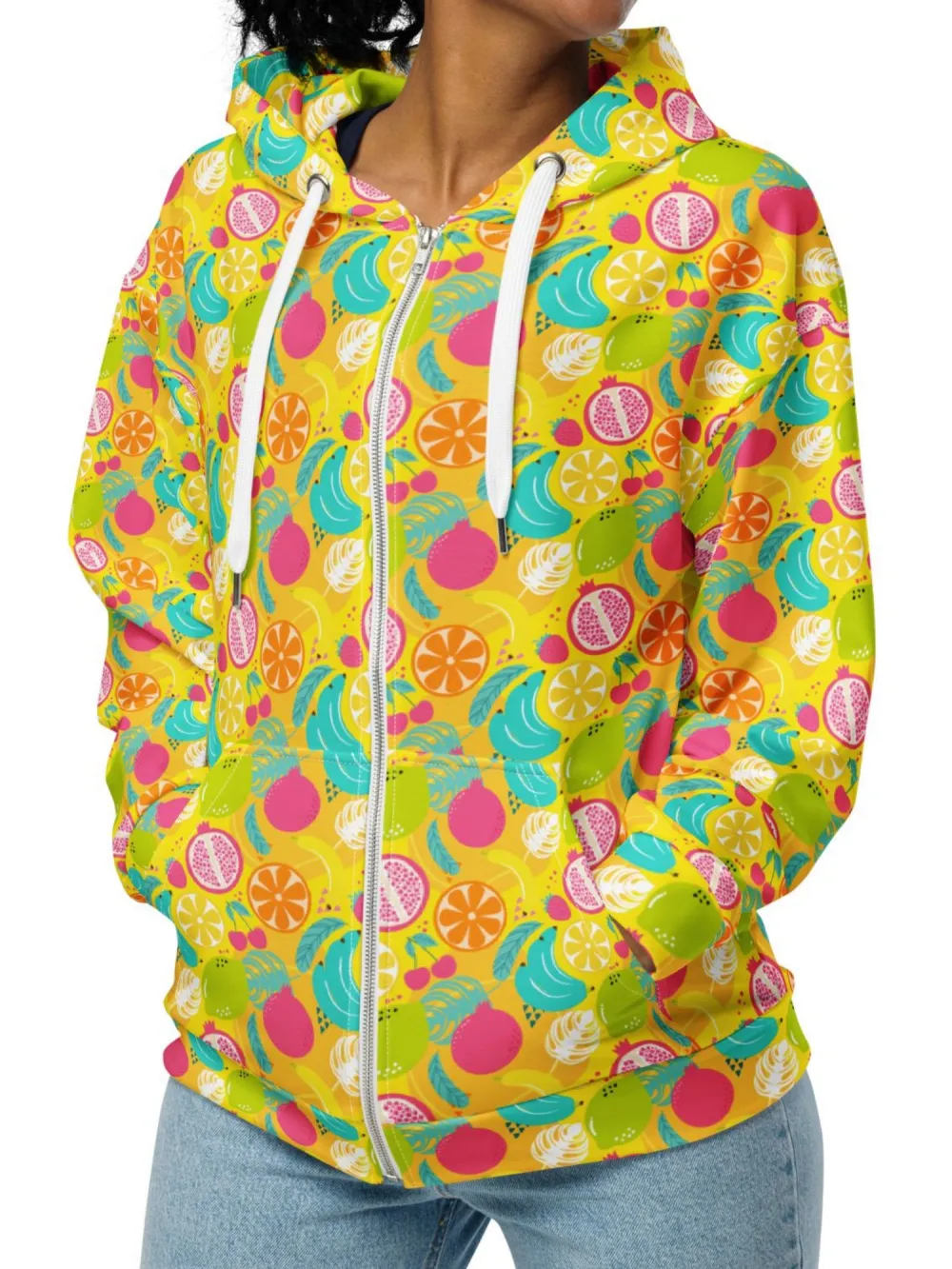 Vibrant Fruit Pattern Hoodie