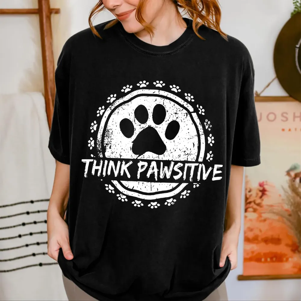 Circle Dog Paw Print T-Shirt