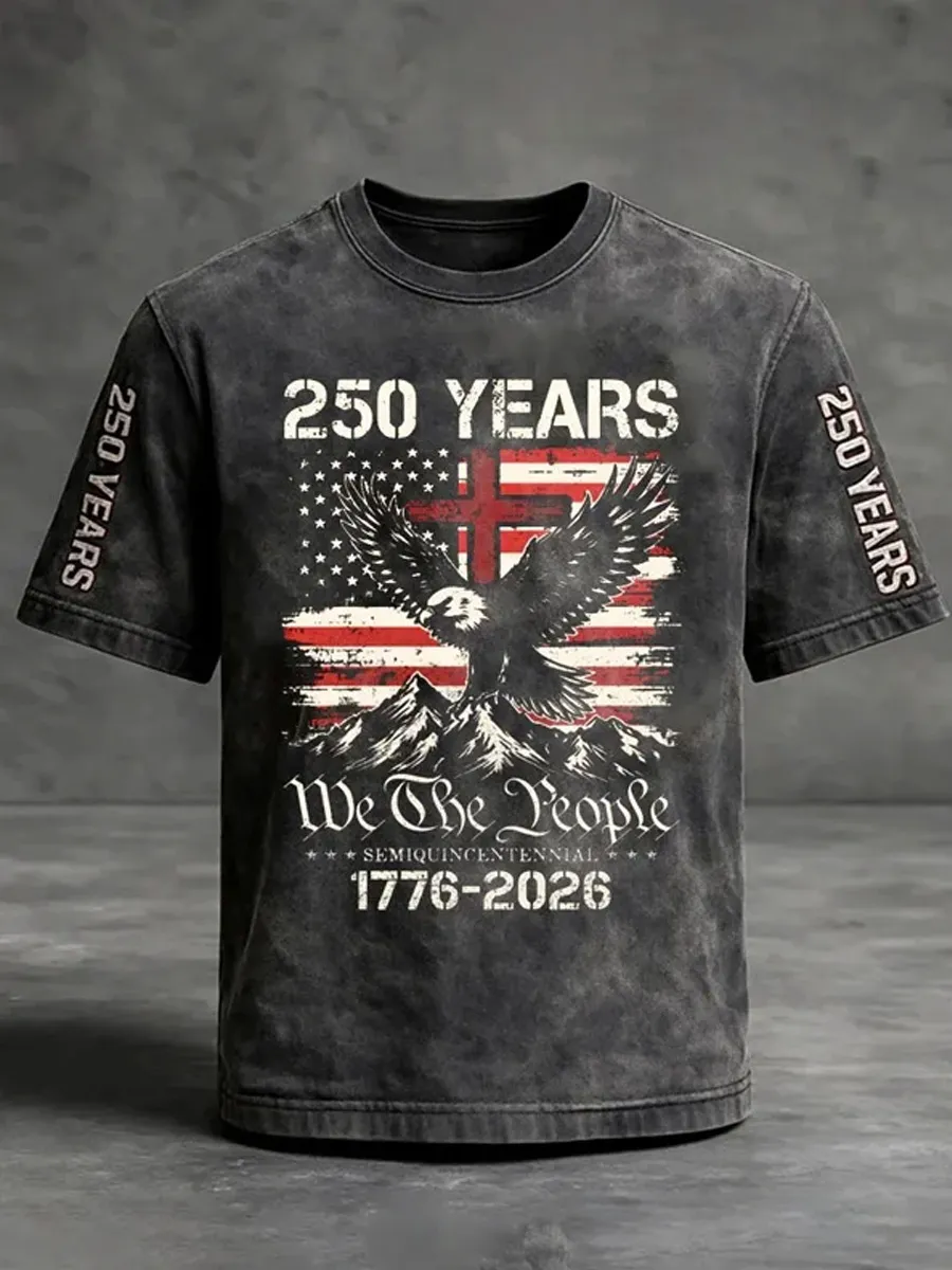 Men's Faith America 250th Anniversary Art Print Casual T-Shirt