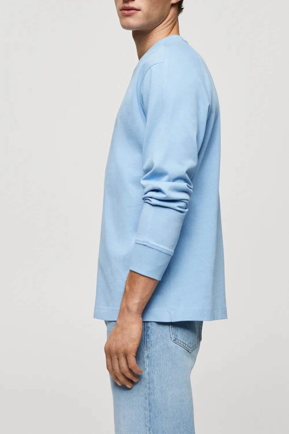 Embossed Detail Round Neck Sweatshirts