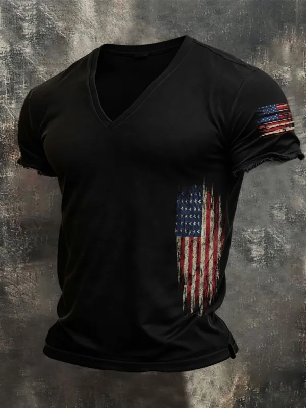 Men'S Retro Loose-Fitting Pure Cotton Comfortable Stretch Breathable T-Shirt