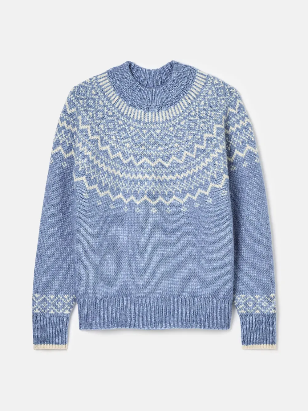 Cream Crew Neck Fairisle Pattern Jumper