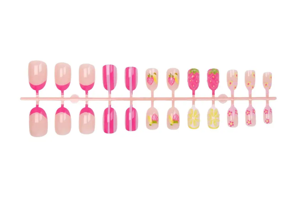 Nailhour 24Pcs Vintage 3D Resin Medium Almond Press On Nails