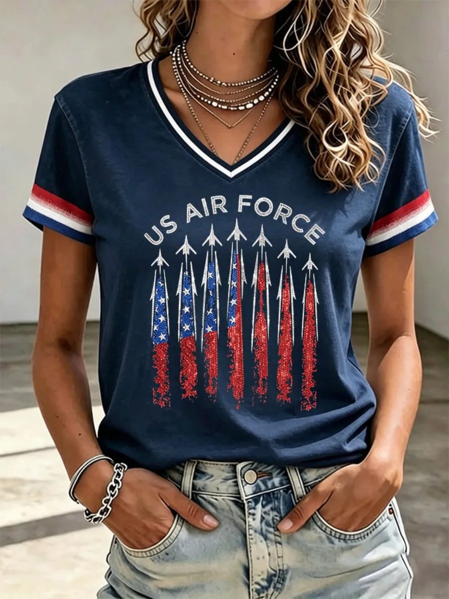 Women's 250 Years of America 1776-2026 Independence Day V Neck T-Shirt