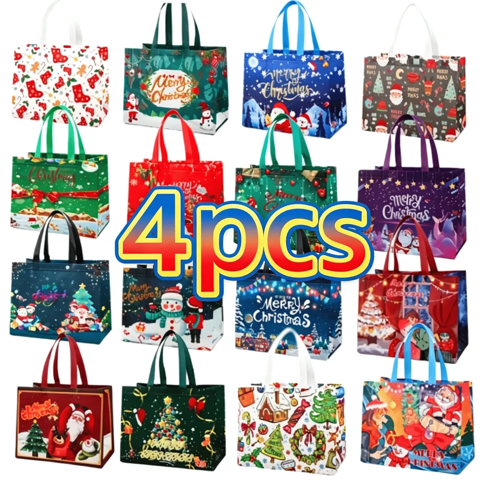 Large Unisex Multifunctional Non-Woven Christmas Gift   Bag with Handles
