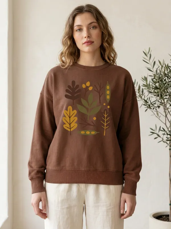 Harvest   Rust Printed Women's Graphic Sweatshirt