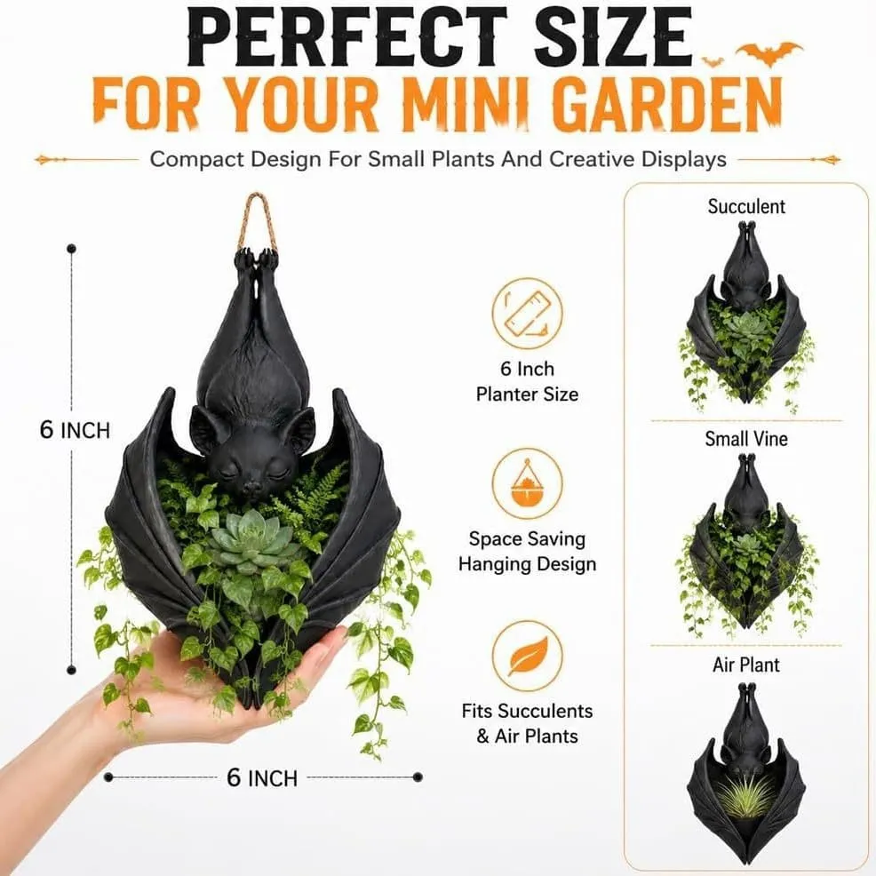 Halloween Hanging Bat Plant Pot Plant Stand