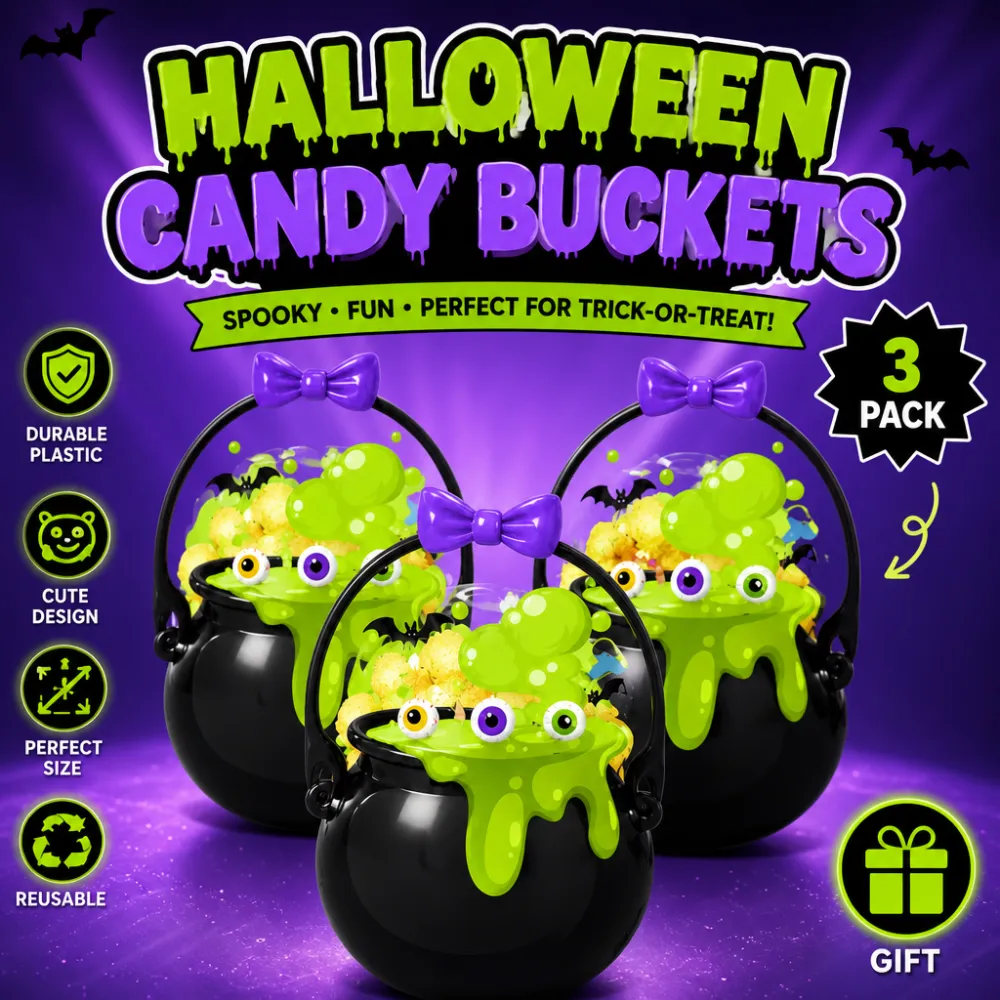 3pcs Halloween Gift Bag Decoration Transparent PE Candy Bag