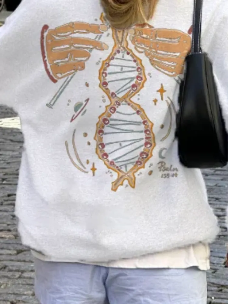 Trendy DNA & Hand Graphic Sweatshirt