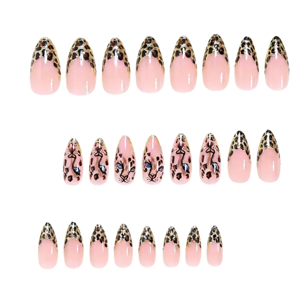 Nailhour 24Pcs French Autumn Medium Almond Press On Nails