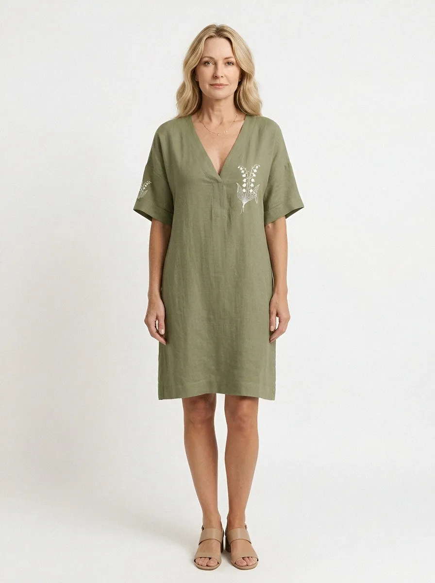 Women's Summer Vacation Lily of the Valley Printed Dress