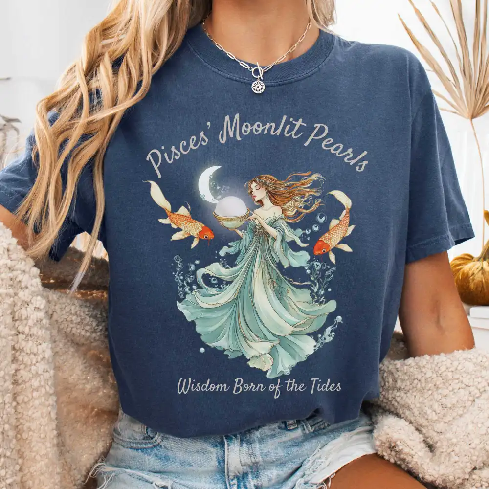 Pisces' Moonlit Pearls Zodiac Shirt