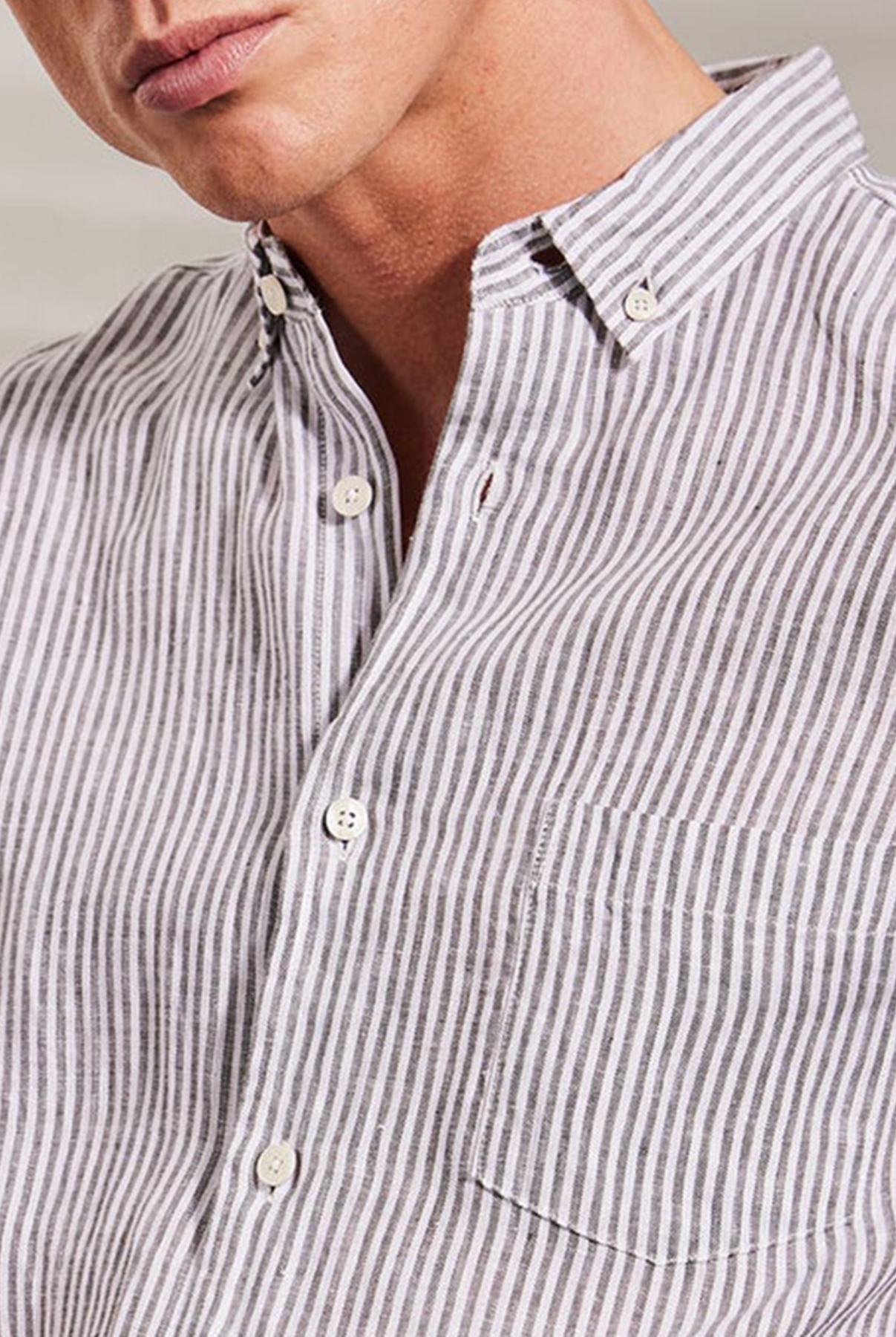 Rory Linen Shirt- Smoke pine