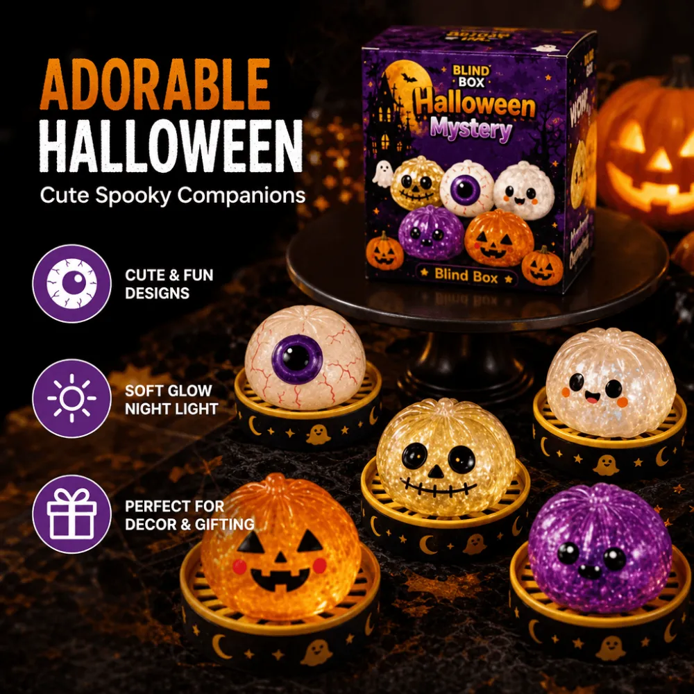 Halloween Mystery Gift Box-Scary Ghost Maruko Squeeze Toy Set