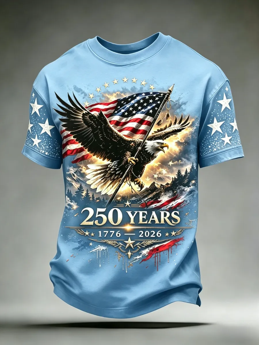 Men's 250th Anniversary Celebration Bald Eagle Printed T-shirt