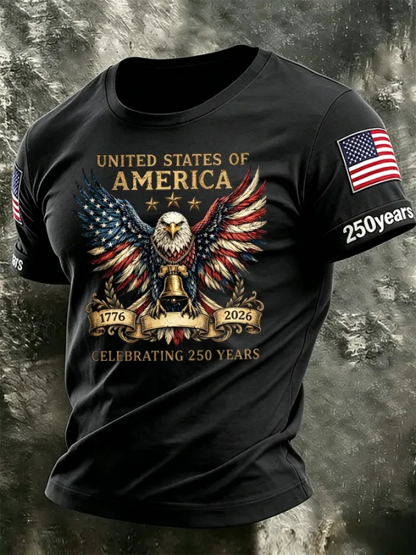 Men'S America Flag Printed Casual T-Shirt