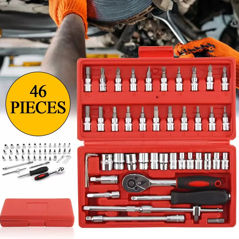 46 Pcs Ratcheting Wrench Set