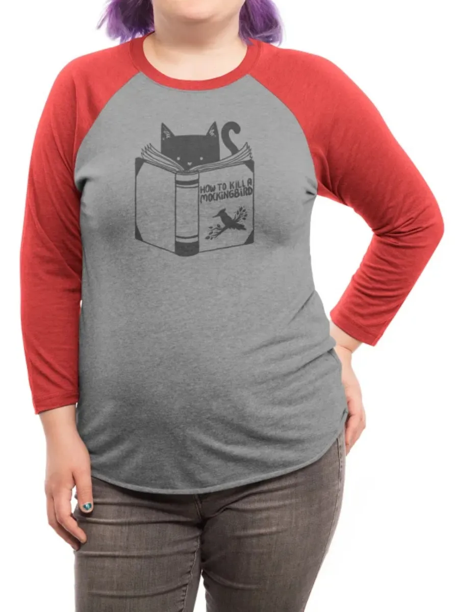 Cat Reading Print T-Shirt