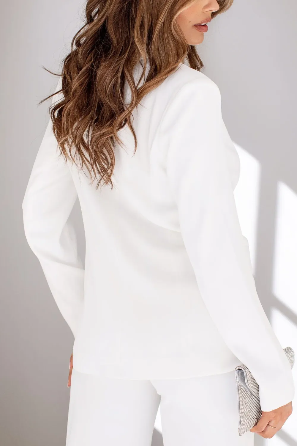 Solid Color Salmon Blazer Long Sleeve Jacket