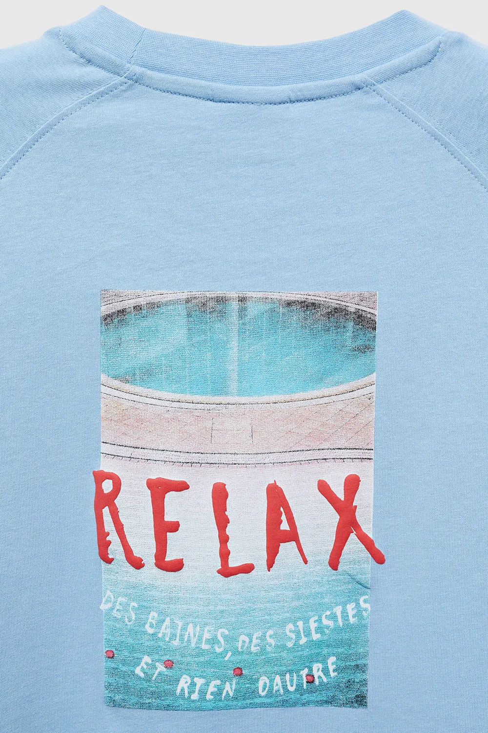 Embossed Detail Round Neck Sweatshirts